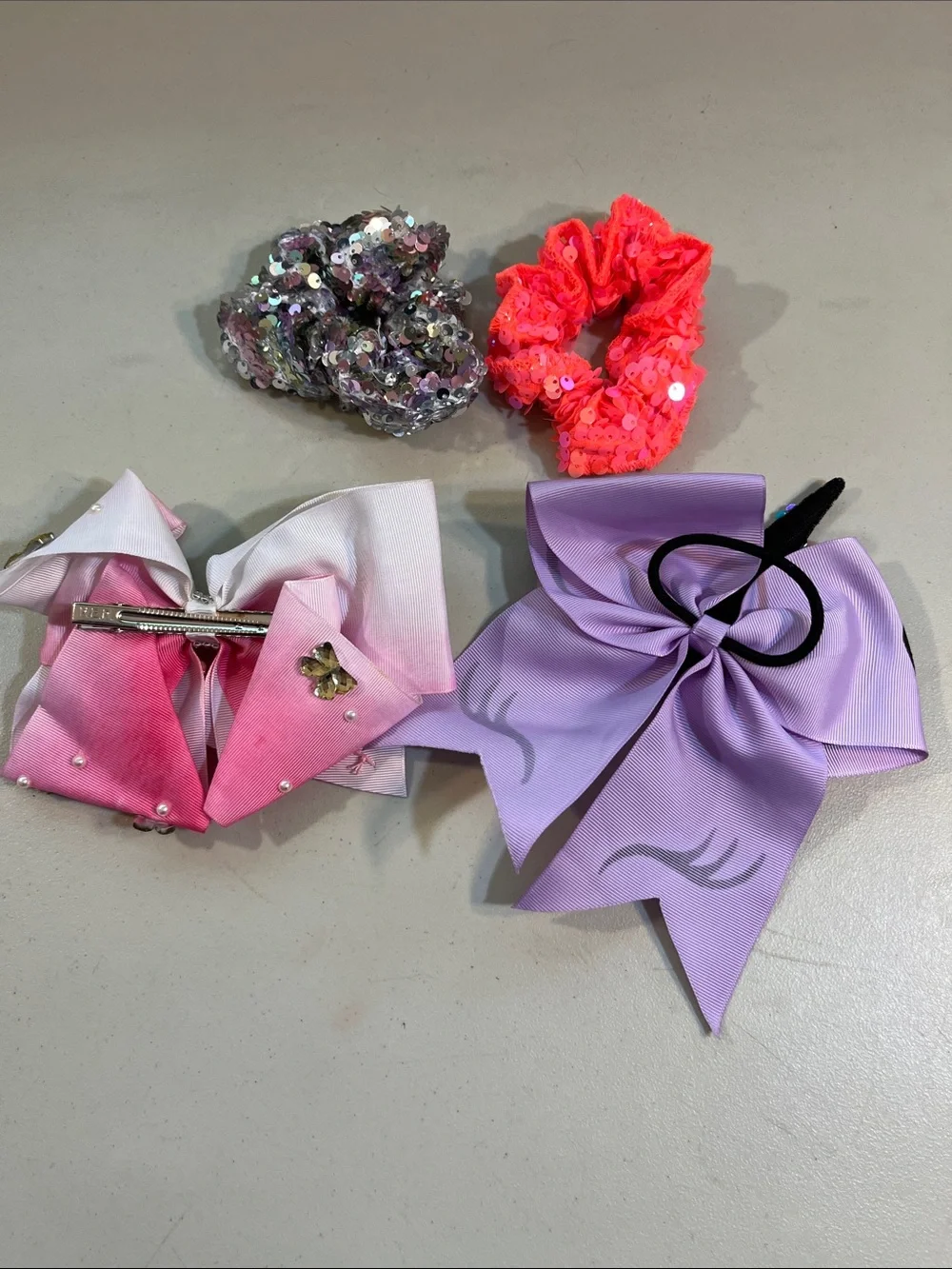 Unbranded Kids Unicorn Hair Bow Set - Purple and Pink